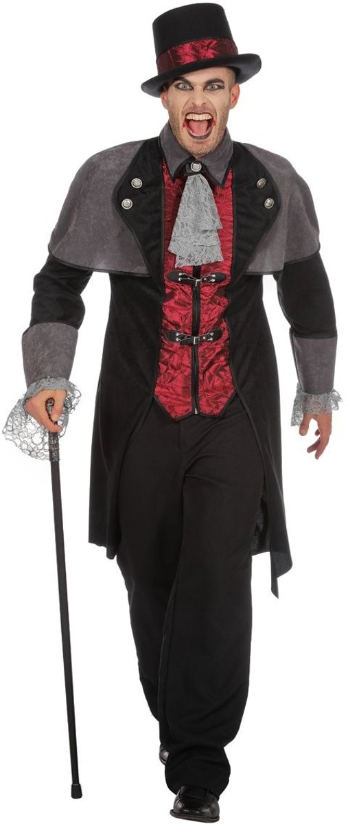 Vampier & Dracula Kostuum | Jas Graaf Hoektand Vampier Man | Maat 50 | Halloween | Verkleedkleding